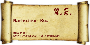 Manheimer Rea névjegykártya